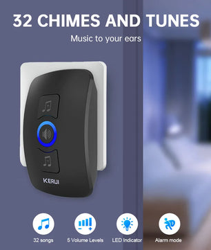 Kerui Plastic Wireless Waterproof Battery Cordless Remote Doorbell