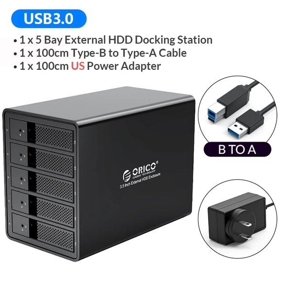 Orico Aluminum Alloy USB 3.0 HDD Compatible Docking Station Hub