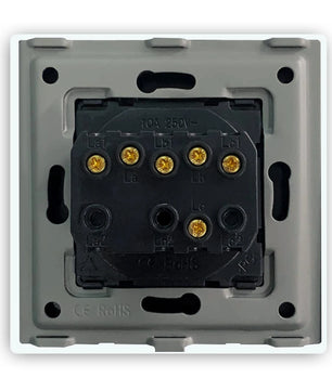 Bseed Alloy 2 Gang 1 Way Crystal Glass Panel Push Button Switch