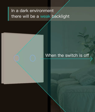 Bseed Alloy 2 Gang 1 Way Crystal Glass Push Button Light Switch