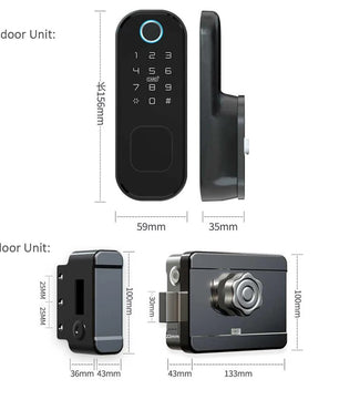 RayKube Stainless Steel Fingerprint Digital Smart Door Lock