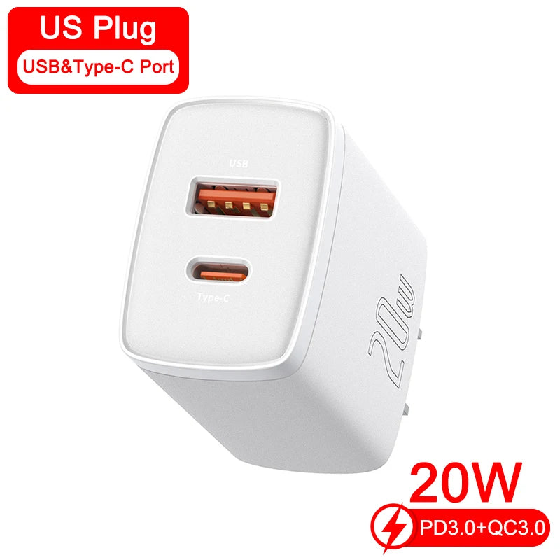 Baseus 30W USB Type C Fast Charger For iPhone 14 13 Pro Max