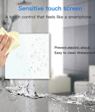 Bseed Alloy 1 Gang 1 Way Crystal Glass Panel Light Touch Switch