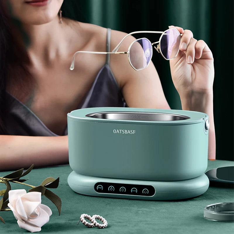 220V 500ML Plastic Ultrasonic Portable Jewelry Glasses Cleaner