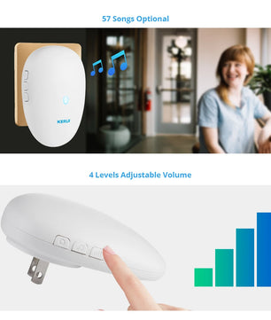 Kerui Plastic Wireless Waterproof Battery Cordless Remote Doorbell