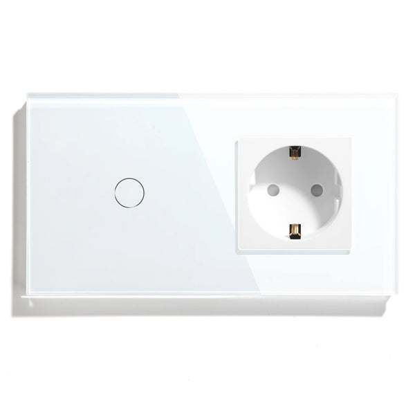 Bseed Aluminium Alloy Crystal Glass Panel Touch Socket Switch
