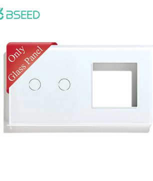 Bseed 3 Gang Tempered Glass Panel Wall Light Touch Switch Frame
