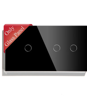 Bseed 10A Alloy 2 Gang Crystal Glass Panel Light Touch Switch