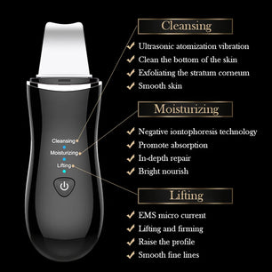 600mAh Plastic Mini Facial Acne Ultrasonic Skin Scrubber Cleaner