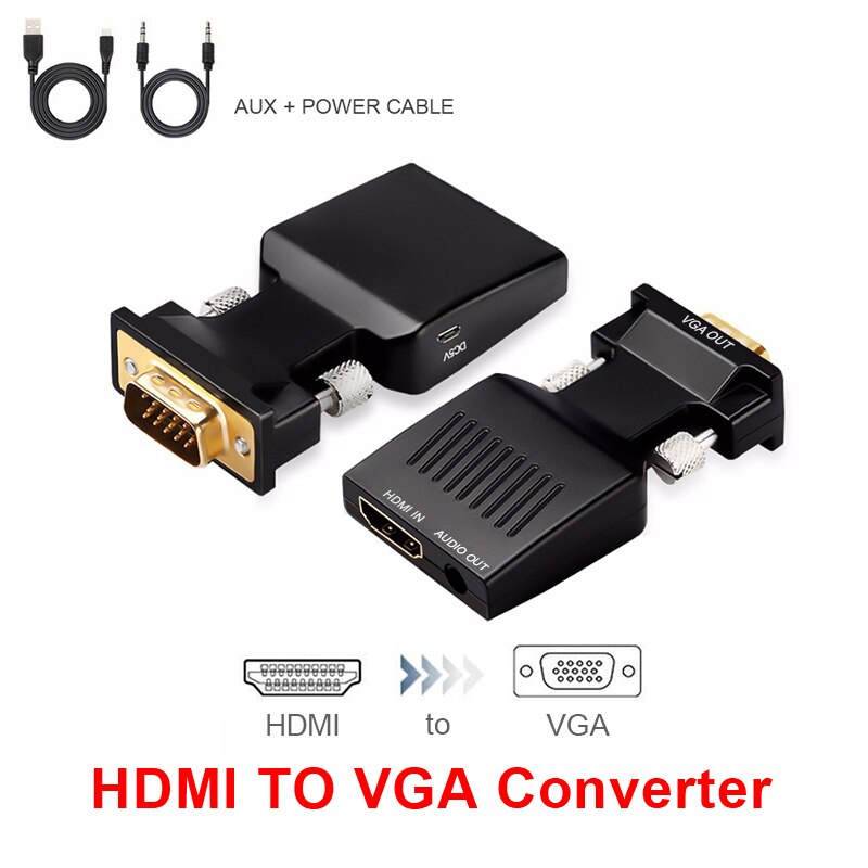 2mm Diameter HDMI To VGA USB Adapter With Video Output For PC