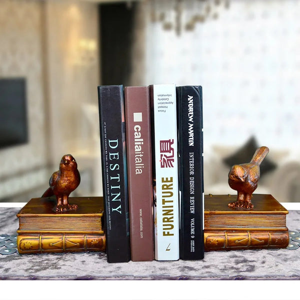 Synthetic Resin Birds Office Organizer Vintage Simple Book Holder