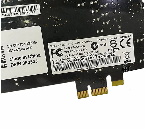SB0880 X-Fi Titanium Plate 7.1 DTS Optical Fiber PCI-E Sound Card