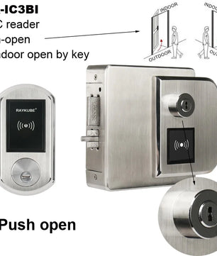 Stainless Steel Waterproof Fingerprint Electronic Door Lock With IC Card Reader