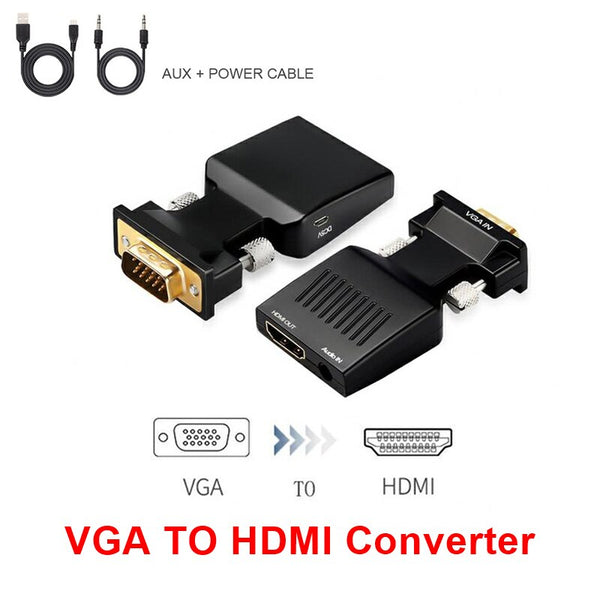 2mm Diameter HDMI To VGA USB Adapter With Video Output For PC