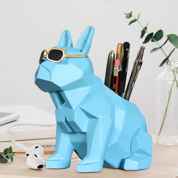 Resin Luxurious Desk Organizer Cute Dog Shaped Pen Holder