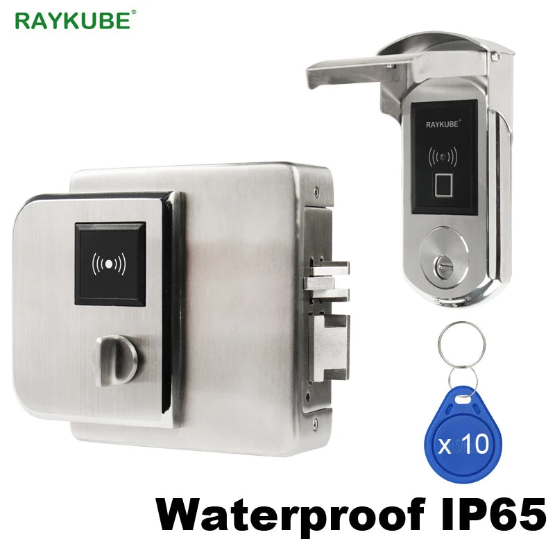 Stainless Steel Waterproof Fingerprint Electronic Door Lock With IC Card Reader