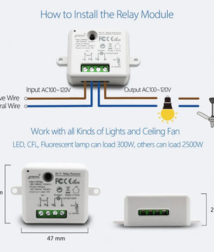 LoraTap 10A Plastic Wireless Switch Socket Relay Module Kit