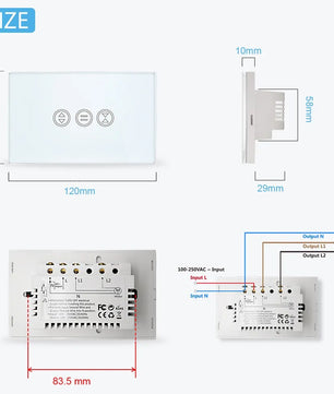 LoraTap 250V Plastic Curtains Roller Shutters Blinds Switch
