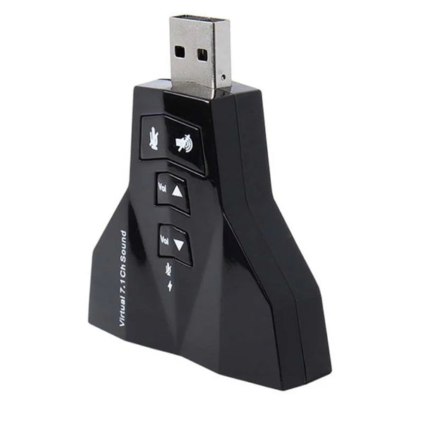 Dual Stereo 7.1 Channel Sound Card To Audio Headset External USB