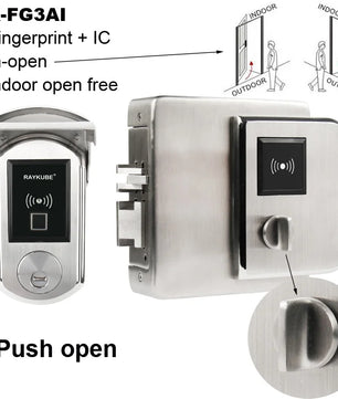 Stainless Steel Waterproof Fingerprint Electronic Door Lock With IC Card Reader