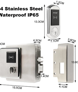 Stainless Steel Waterproof Fingerprint Electronic Door Lock With IC Card Reader