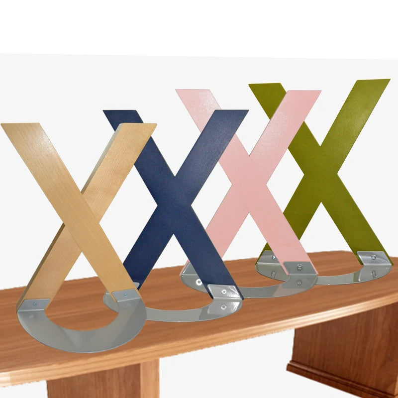 Wooden Office Organizer Creative X-Shaped Simple Book Holder