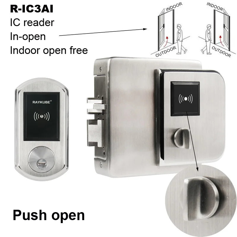 Stainless Steel Waterproof Fingerprint Electronic Door Lock With IC Card Reader