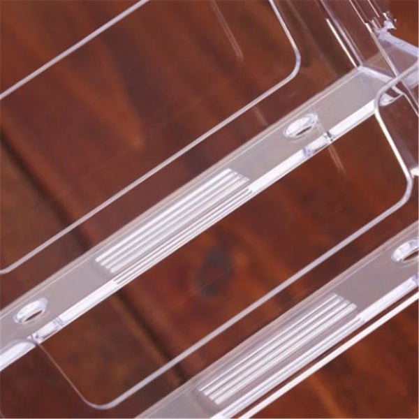 Plastic Multifunctional Desk Organizer Clear Stand Card Holder
