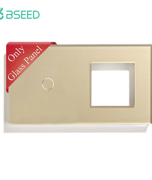 Bseed 3 Gang Tempered Glass Panel Wall Light Touch Switch Frame