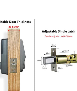 Aluminium Alloy Remote Control Bluetooth Electronic Door Lock