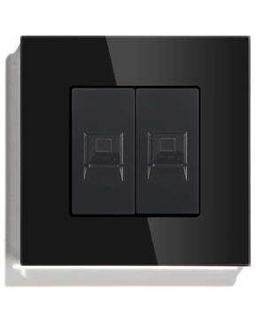 Bseed Glass Panel Iron Plate Dual Internet Socket Switch Module