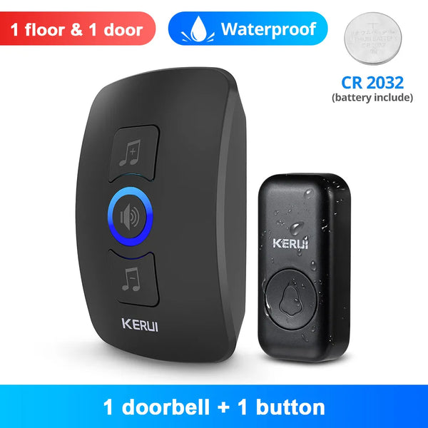 Kerui Plastic Wireless Waterproof Battery Cordless Remote Doorbell