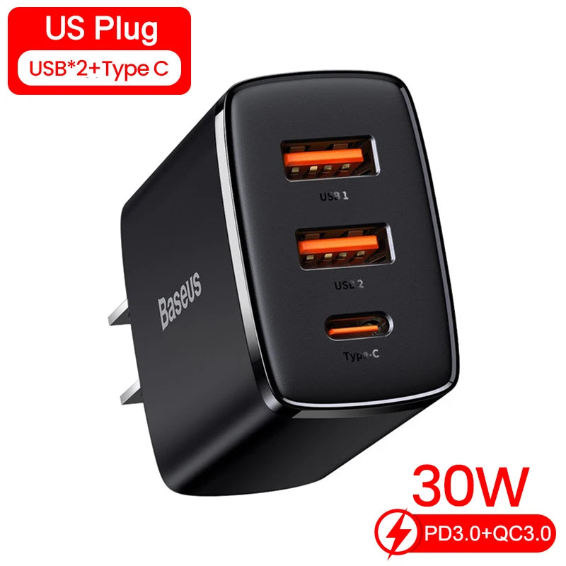 Baseus 30W USB Type C Fast Charger For iPhone 14 13 Pro Max