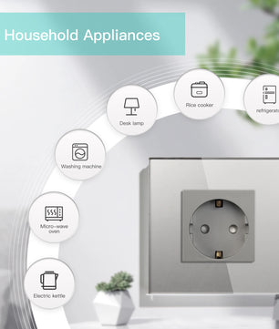 Bseed 16A Glass Panel Wireless WIFI Control Smart Power Socket