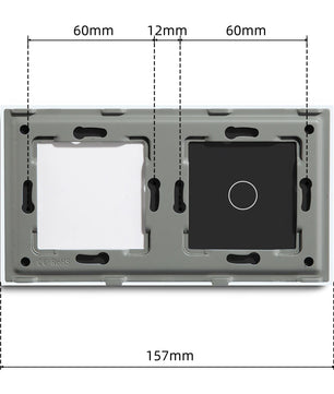 Bseed 3 Gang Tempered Glass Panel Wall Light Touch Switch Frame