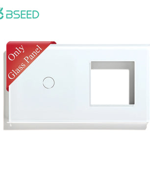 Bseed 3 Gang Tempered Glass Panel Wall Light Touch Switch Frame