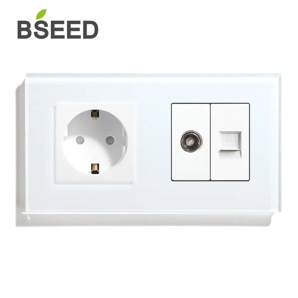 Bseed 10A Glass Panel Wireless WIFI Control Smart Power Socket
