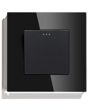 Bseed Alloy 2 Gang 1 Way Crystal Glass Panel Push Button Switch