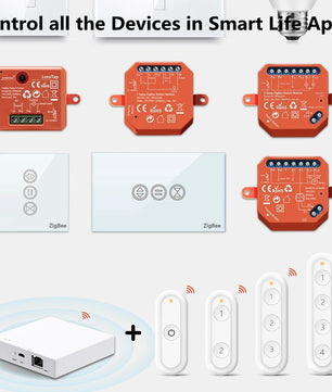 LoraTap Plastic Wireless 4 Gang Remote Control Portable Switch