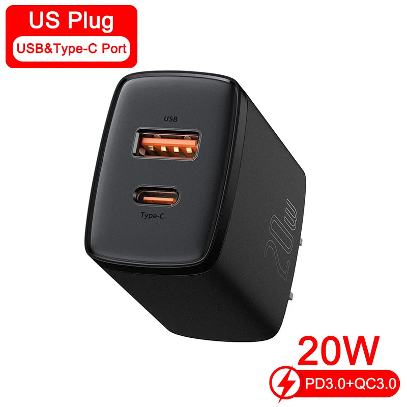 Baseus 20W USB Type-C Charger For iPhone 11 12 Pro Max and Huawei