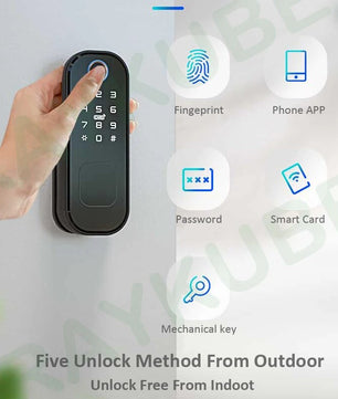 RayKube Stainless Steel Fingerprint Digital Smart Door Lock