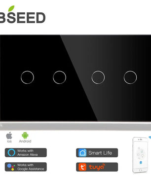 Bseed Alloy 4 Gang Crystal Panel Wifi Touch APP Control Switch