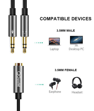 3.5mm Speaker Line 4x Jack Audio Cord Splitter Cable For Phone