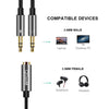 3.5mm Speaker Line 4x Jack Audio Cord Splitter Cable For Phone