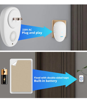 Kerui Plastic Wireless Waterproof Battery Cordless Remote Doorbell