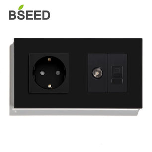 Bseed 10A Glass Panel Wireless WIFI Control Smart Power Socket