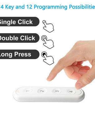 LoraTap Plastic Wireless 4 Gang Remote Control Portable Switch