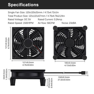 120mm 5V Computer Case Wireless Protective Router Cooling Fan