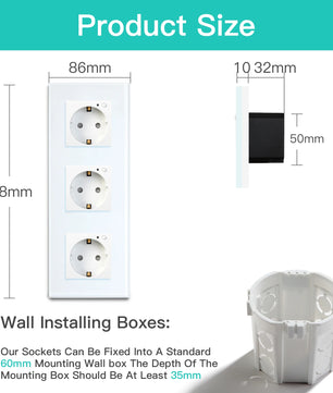 Bseed 16A Glass Panel Wireless WIFI Control Smart Power Socket