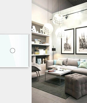 Bseed Alloy 1 Gang 1 Way Crystal Glass Panel Light Touch Switch